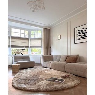 Organisch hoogpolig vloerkleed Odelia bruin|taupe - Interieur05