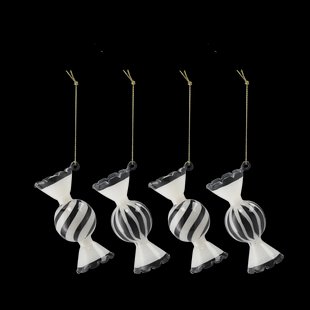 Scandi Living Jolly kerstbal 4-pack Wit
