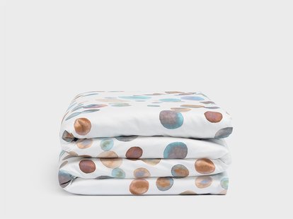 Yumeko Kinderdekbedovertrek katoen satijn watercolor dots multicolor 100% biologisch katoen, satijn geweven