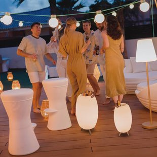 Newgarden LED vloerlamp op accu Apolo, wit, PE, IP44