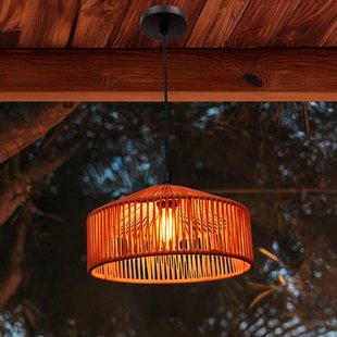 Newgarden hanglamp Calabardina, bruin, kabel, Ø30cm, IP44