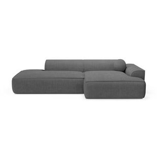 300cm rechthoekige sofa in antracietgrijs corduroy