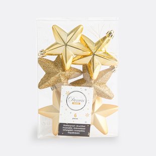 Set van 6 Kerststerren om op te hangen, Caspar