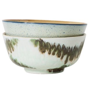 HKliving 70&#039;s Ceramic Ramen Kom&Oslash;19 Set Van 2 Minimalist