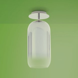 Gople Mini Plafondlamp Silver Artemide - Woonkamer - Designer - Glas - Met afstand