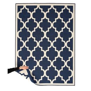 Tapeso Retro buitenkleed - Flip Lucky donkerblauw - 160x220 cm