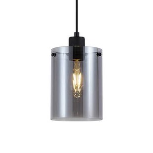 QAZQA Design hanglamp zwart met smoke glas - Domo