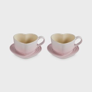 Le Creuset - Mokken in Hartjesvorm 2-delige Set Shell Pink