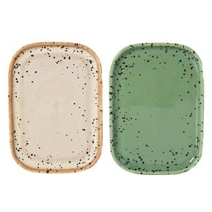 HKliving 70&#039;s Ceramic Schaaltje 14x10 Set Van 2 Crayon