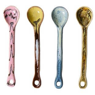 HKliving 70's Ceramic Lepels M Set Van 4 Sketch