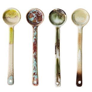 HKliving 70's Ceramic Lepels M Set Van 4 Blend