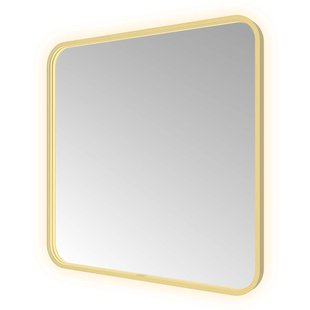 Hotbath &MORE Spiegel direct en indirect LED spiegelverwarming color changing dimbaar met afstandsbediening Geborsteld messing PVD SSQ80BBP