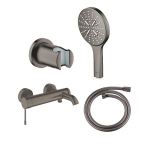 GROHE Essence New bad-/douchekraan met 3 standen handdoucheset en doucheslang brushed hard graphite SW98777/SW98893/SW472379/SW862602