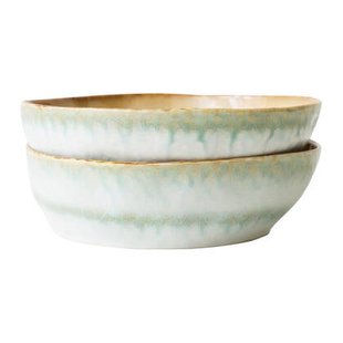 HKliving 70&apos;s Ceramics Pastaborden - Set van 2 - Petal