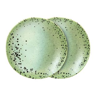 HKliving 70&apos;s Ceramics Bord Ø 22 cm - Set van 2 - Fleck