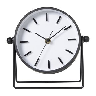 Tafelklok Saar - zwart/wit - ø18.6x6.2 cm