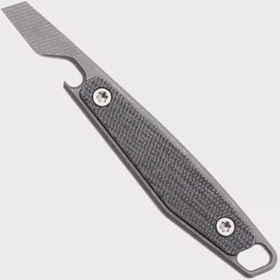 Daily Customs PrybAK P10015503, Plain Titanium, Plain Black Canvas Micarta Inlay, prybar