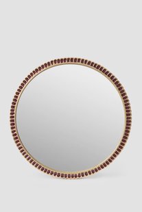 Rode scalloped spiegel