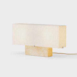 Nonna tafellamp, travertijn-/zandkleurig, hoogte 30 cm Audo Copenhagen - Woonkamer - Designer - Stof - Met lampenkap