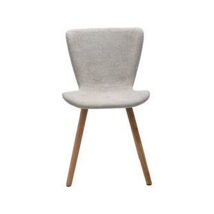 Giga Living - Eetkamerstoel Zandkleur Stof - Eikenhout - Teslin - Set van 2