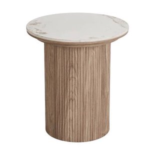 Artichok Ronda Bijzettafel Met Keramiek Blad Bruin Ø 45 cm