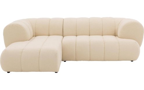 Goossens Bank Weave wit, stof, 2,5-zits, met ligelement links