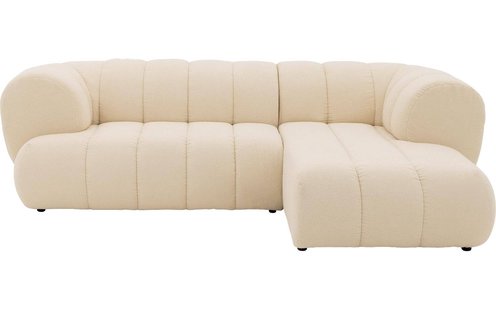 Goossens Bank Weave wit, stof, 2,5-zits, met ligelement rechts