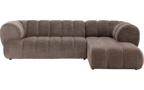 Goossens Bank Weave bruin, stof, 2,5-zits, met ligelement rechts