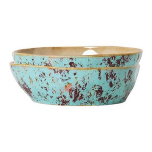 HKliving 70&apos;s Ceramics Pastaborden - Set van 2 - Patina