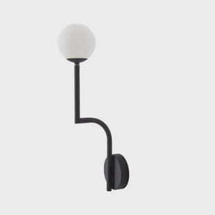Mobil 46 wandlamp Hardwired Zwart/Opaal Pholc - Woonkamer - Metaal