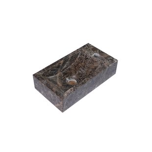 Saniclass Noche Fontein - 40x22x10cm - rechthoek - kraangat rechts - Dark Emporador SW1244453