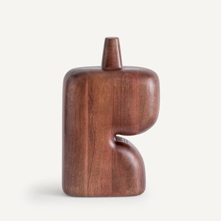 Decoratie in massief mangohout, walnootkleur, Pietro