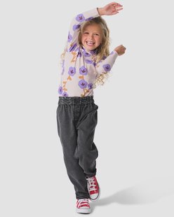 HEMA Kinderjeans omkeerkeerbaar effen en print zwart (zwart)