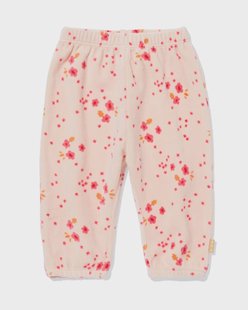 HEMA Newborn broek velours bloemen lichtroze (lichtroze)