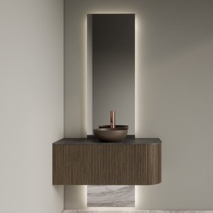 Spiegel Gliss Design Celeste Tweedelig Met LED Verlichting en Verwarming 50x140 + 40x20 cm