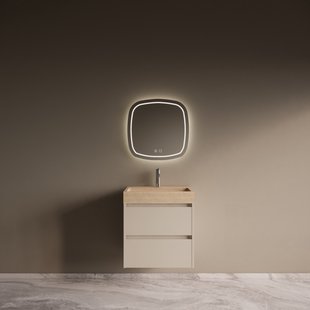 Badmeubelset Riga Travertin met Wastafel 60 cm Kasjmier