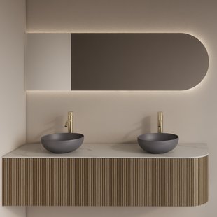 Spiegel Gliss Design Zelus Links met Indirecte LED Verlichting en Verwarming 160x60 cm