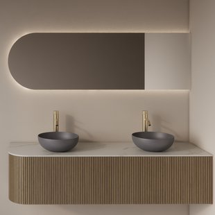 Spiegel Gliss Design Zelus Rechts met Indirecte LED Verlichting en Verwarming 120x60 cm