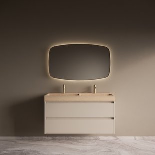 Badmeubelset Riga Travertin met Wastafel 120 cm Kasjmier