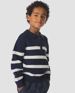 HEMA Kinderstrui gebreid strepen blauw (blauw)