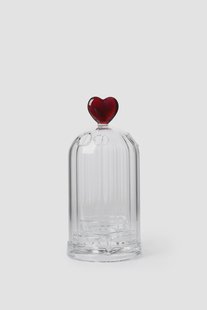 Glazen waxinelichthouder met hart