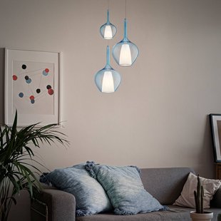 Ideallux Ideal Lux hanglamp Kalique 1, blauw, Ø 18 cm, kunststof