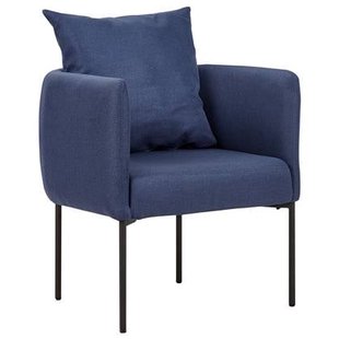 Beliani - MALMOS - Fauteuil - Donkerblauw - Kunstlinnen