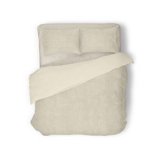 Eleganzzz Dekbedovertrek Teddy Rib Fleece - beige