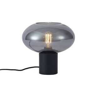 QAZQA Design tafellamp zwart met smoke glas - Umbrella