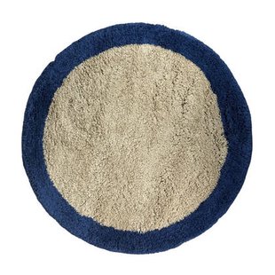 Rond hoogpolig vloerkleed Pilo beige|blauw polyester Interieur05
