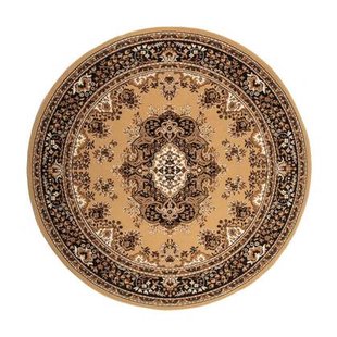 Interieur05 Vintage Vloerkleed Bruin Rond - Perzisch - Retro - Nain