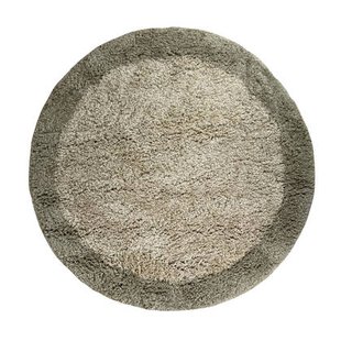 Rond hoogpolig vloerkleed Pilo groen|beige polyester Interieur05