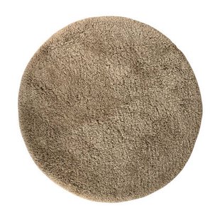 Rond hoogpolig vloerkleed Pilo taupe polyester Interieur05