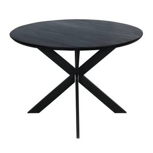 Starfurn Eiken eettafel Ferris | Rond 110 cm | Zwart